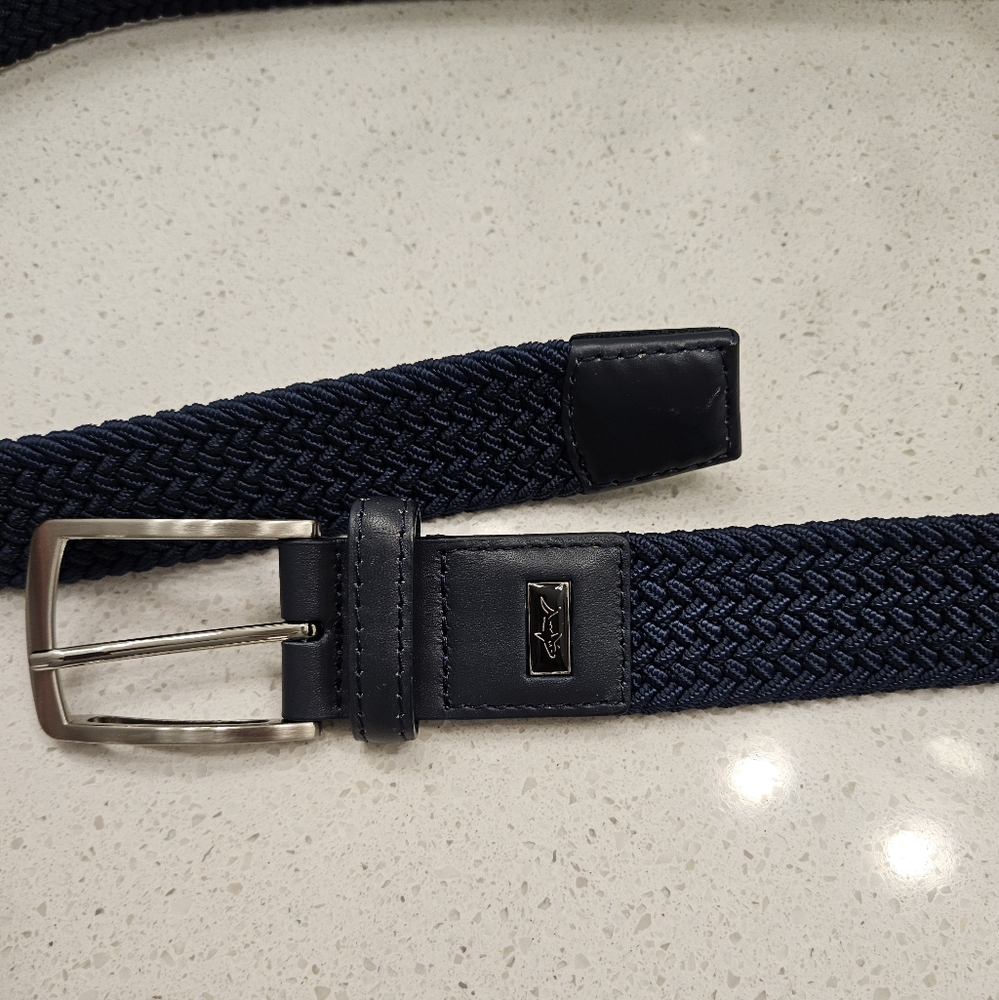 Men's Greg Norman Navy Woven Belt